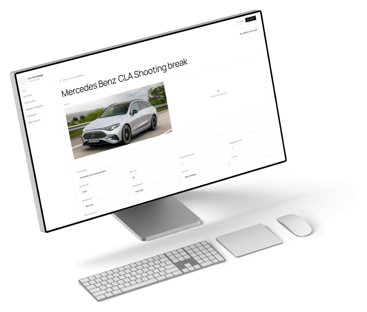 Cardash-dashboard: een wagen toevoegen met foto's, prijs en specificaties
